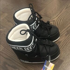Moon Boot Black and White Snow Boots